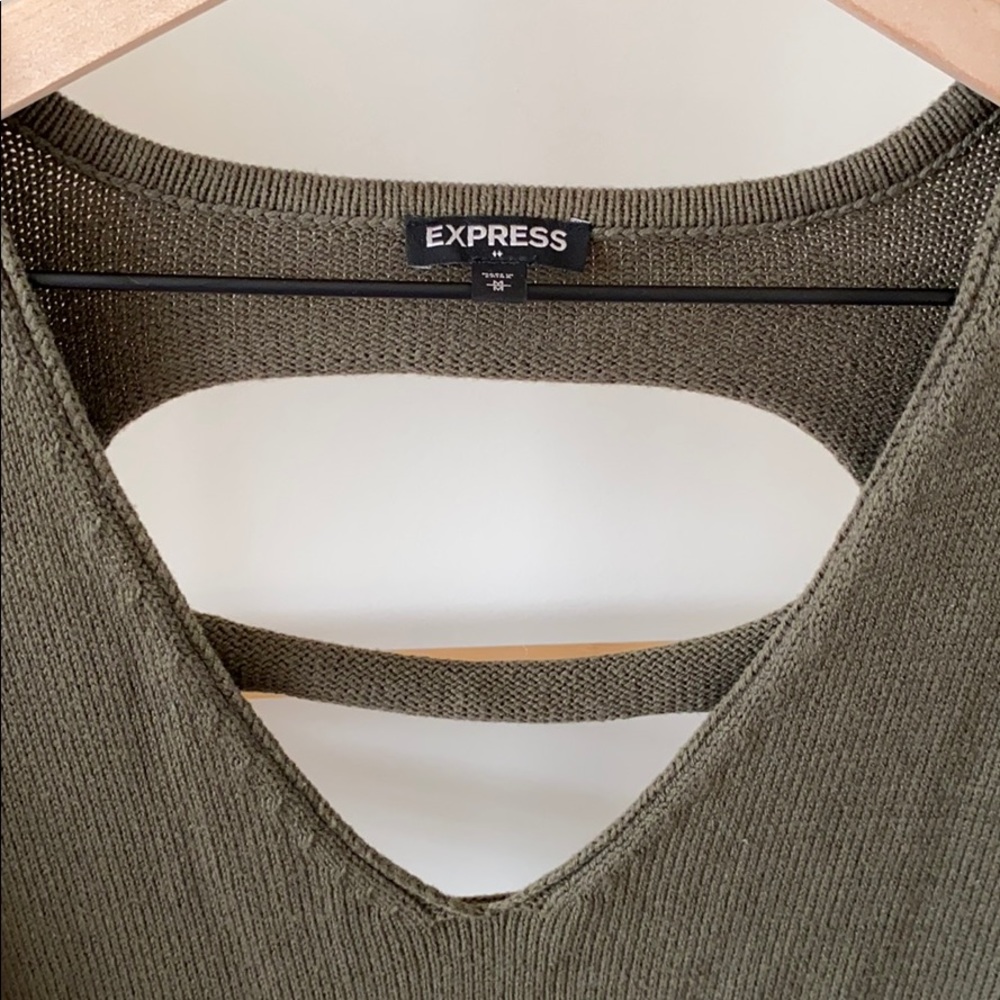 Womens Express Olive Green Oversized Sweater - Med - Picture 3 of 7